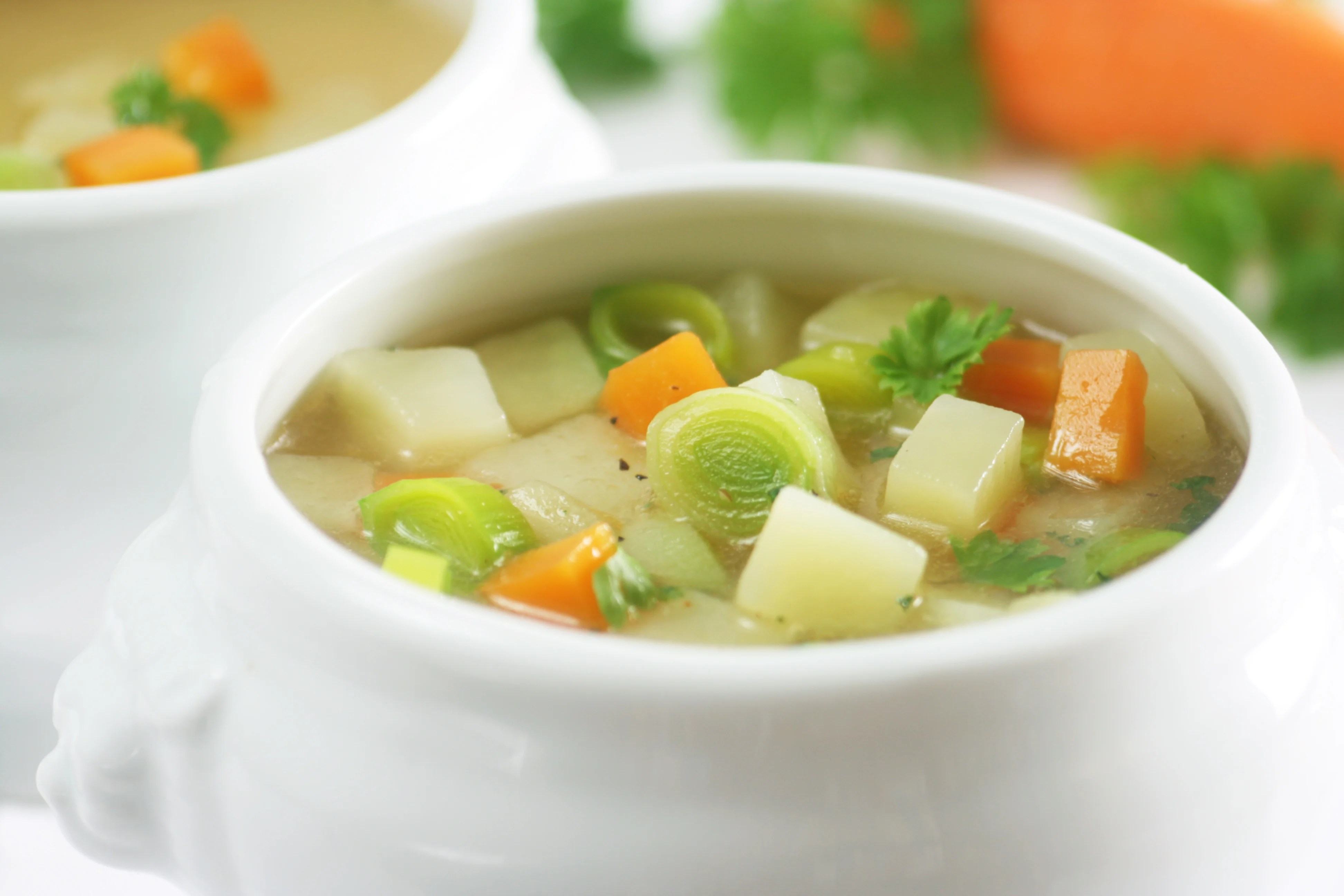 Vegan Leek and Potato Soup with Carrots This Wife Cooks
