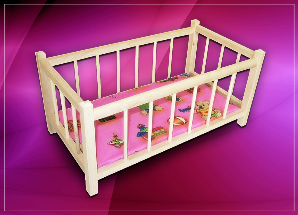 NEW BABY GIRL TOY CRIB WOODEN DOLL ROCKING CRADLE & DOLL COT BED eBay
