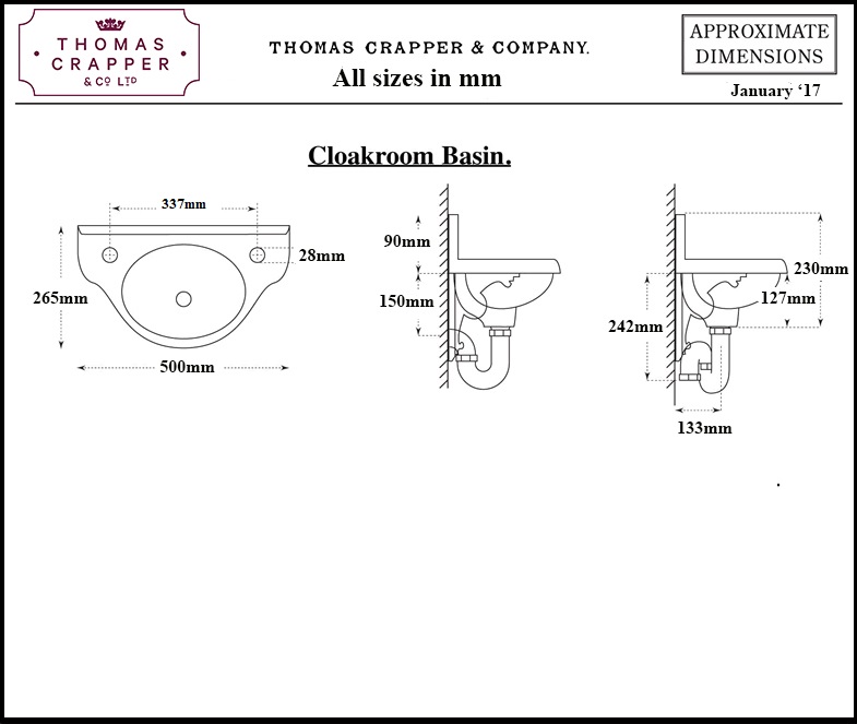 Marlborough Cloakroom Basin Traditional Cloakroom Basin