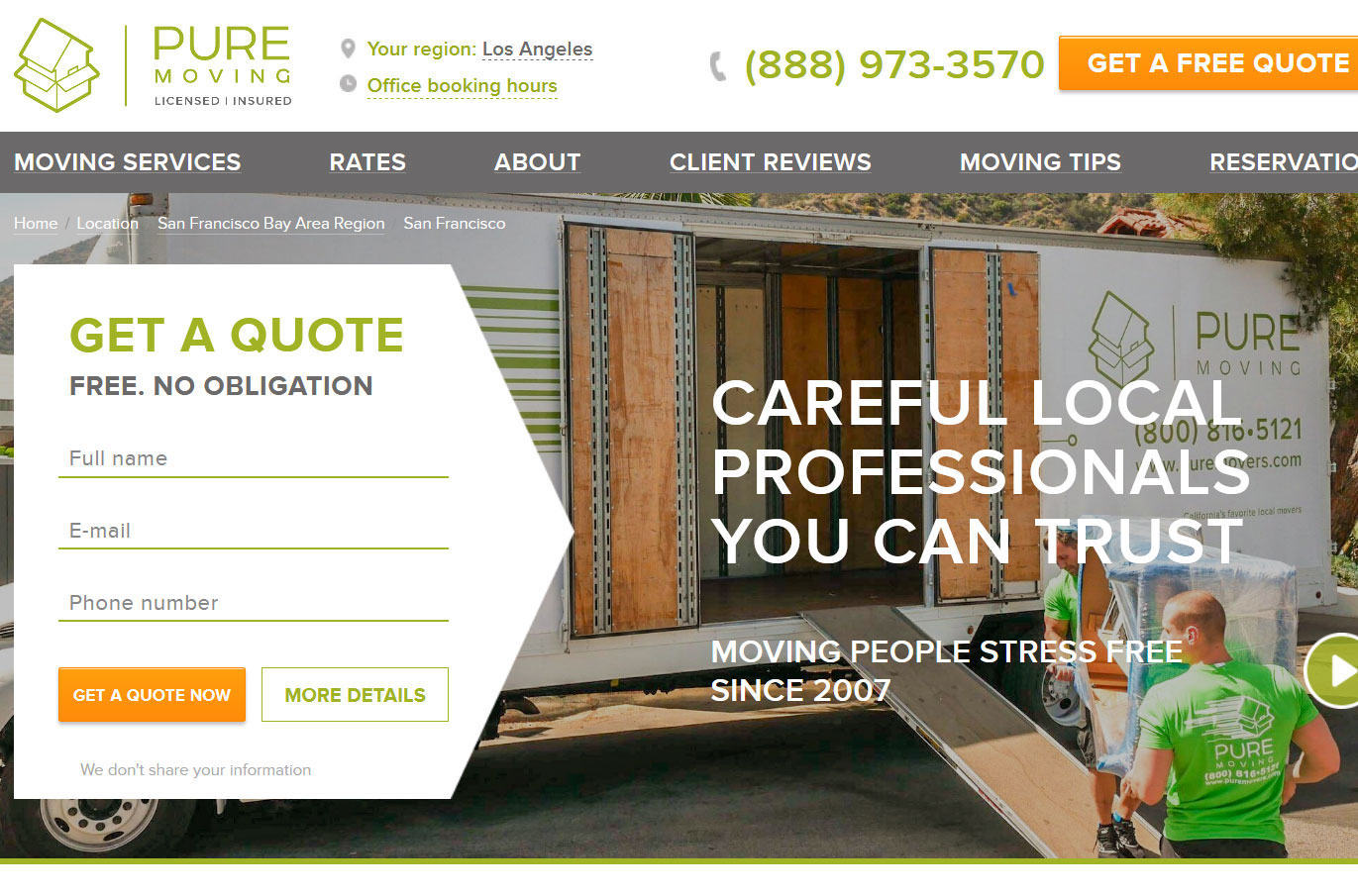 Moving Company Website Design Inspiration and Best Practices
