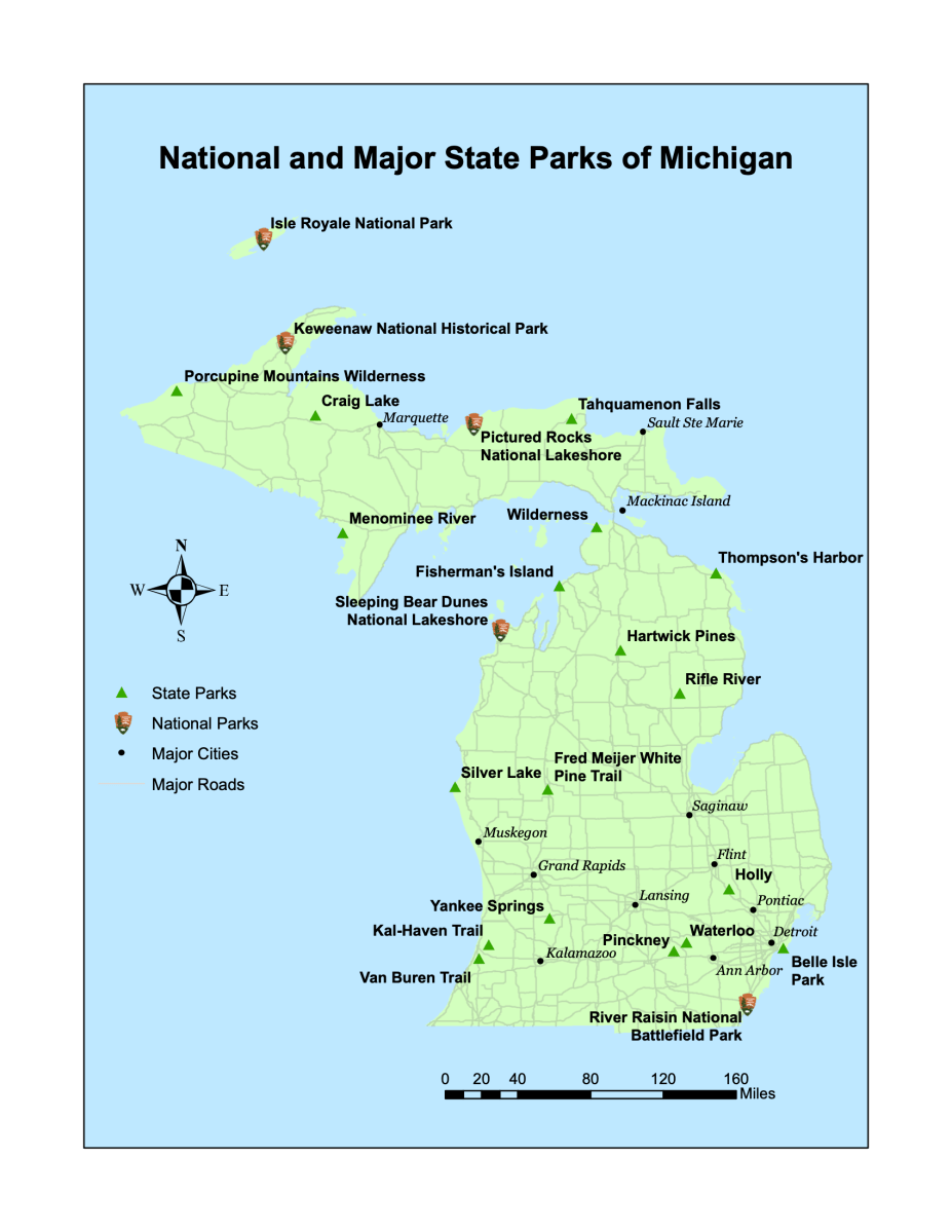 Michigan Parks Map Thomas Hamming GIS and Cartography