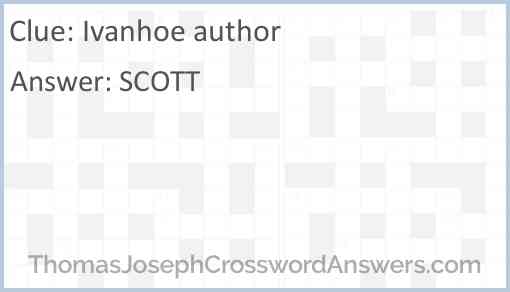 “Ivanhoe” author crossword clue