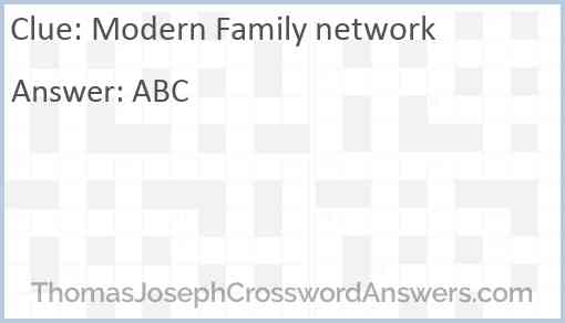 Modern Family network crossword clue