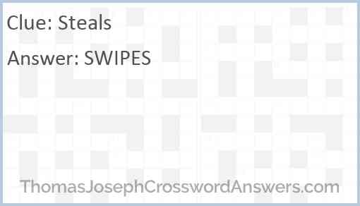 Steals crossword clue