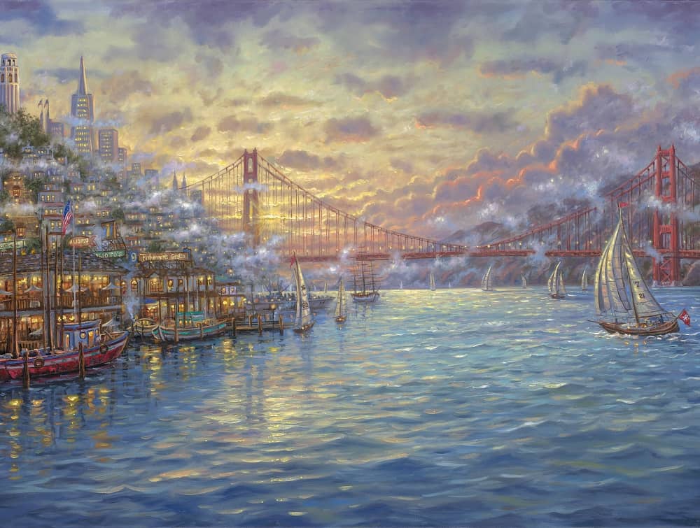 Impressive Paintings For Large Walls Thomas Kinkade Carmel, Monterey & Placerville