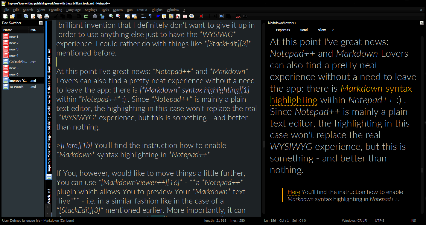Notepad++ markdown plugin picsjas