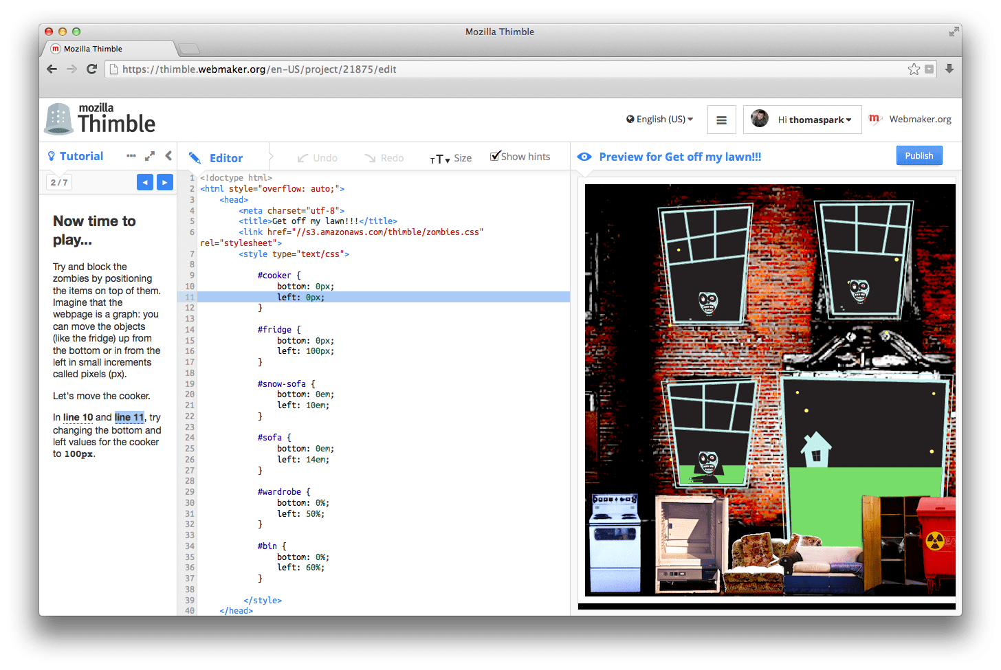 Weaving Tutorials into Mozilla Thimble Thomas Park