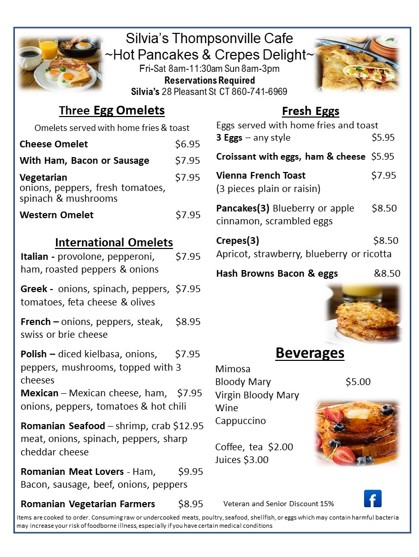 Breakfast Silvias Thompsonville Cafe & Catering LLC is now Silvias