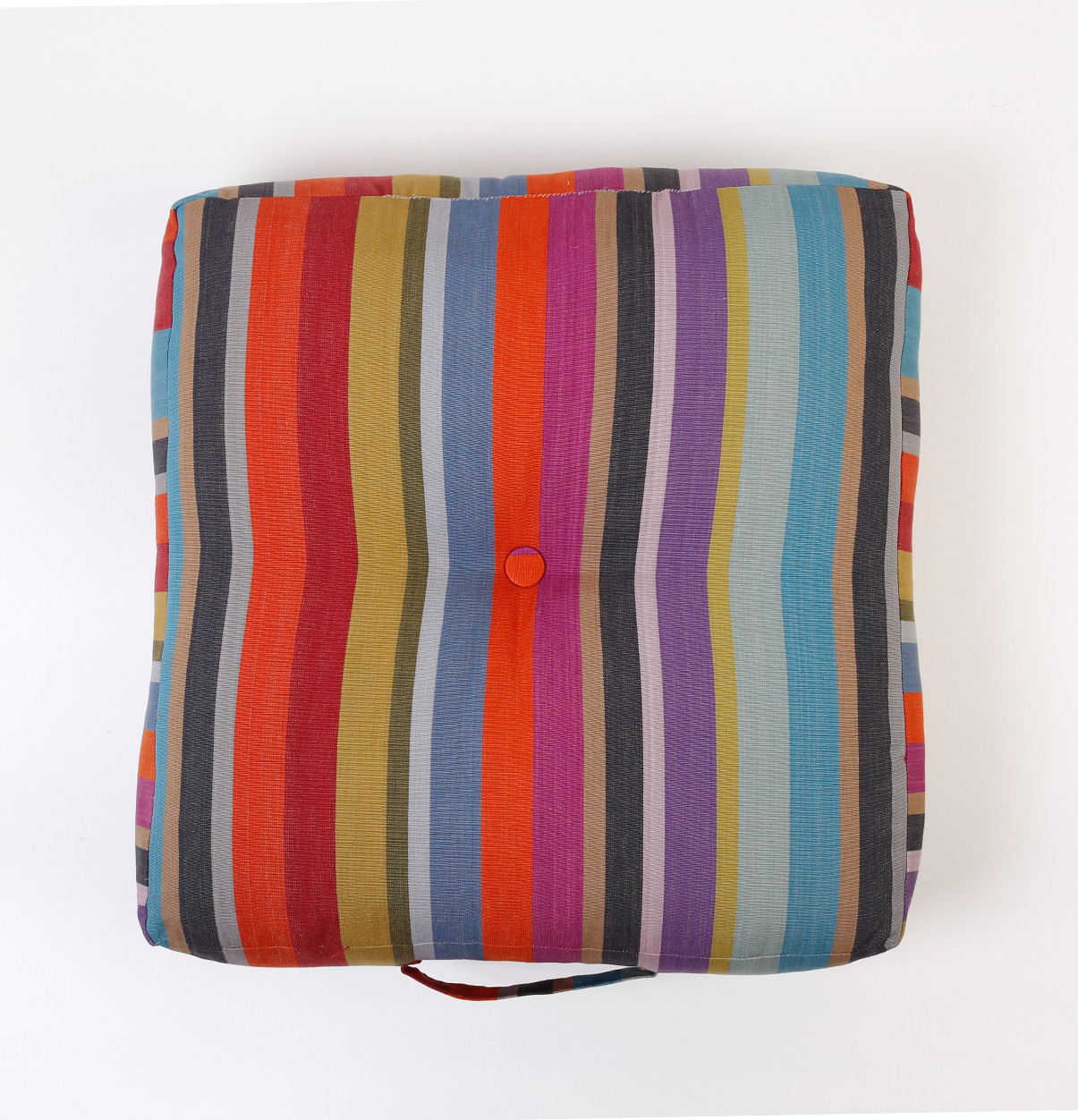 Rainbow Stripe Cotton Floor Cushion Multi color Thoppia