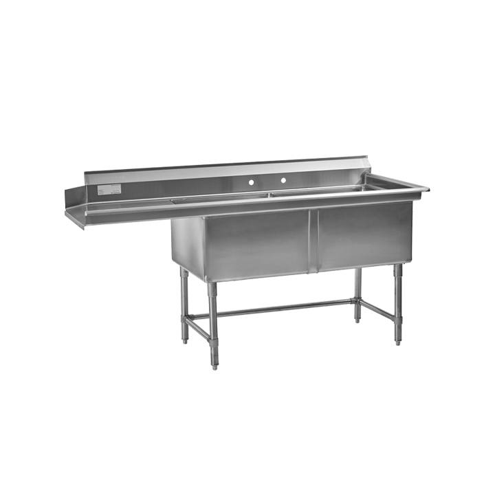 Double dishwasher sink with left drainboard Thorinox