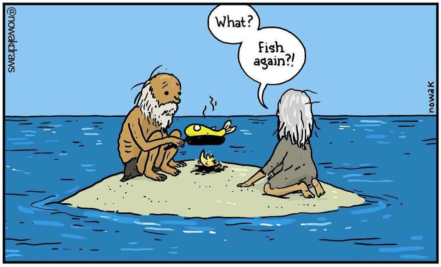 Hilarious Comics by Joseph Novak with Absurd Jokes and Dark Twists Thoughts Of Humans