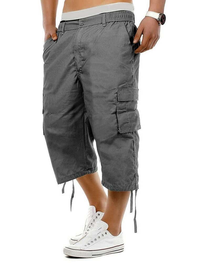Summer Mens Capri Pants Short Coton Blend Leisure Overall Athletic