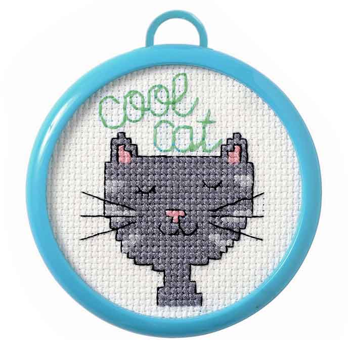 Cool Cat Beginners Cross Stitch Kit
