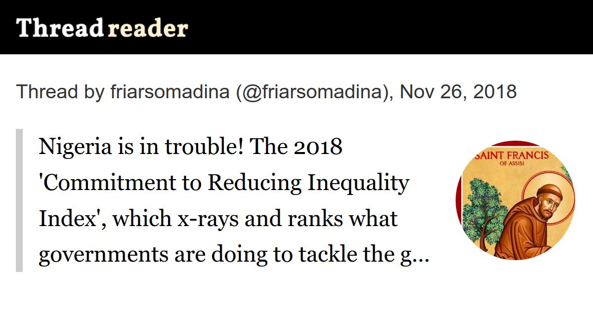 Thread by friarsomadina "Nigeria is in trouble! The 2018
