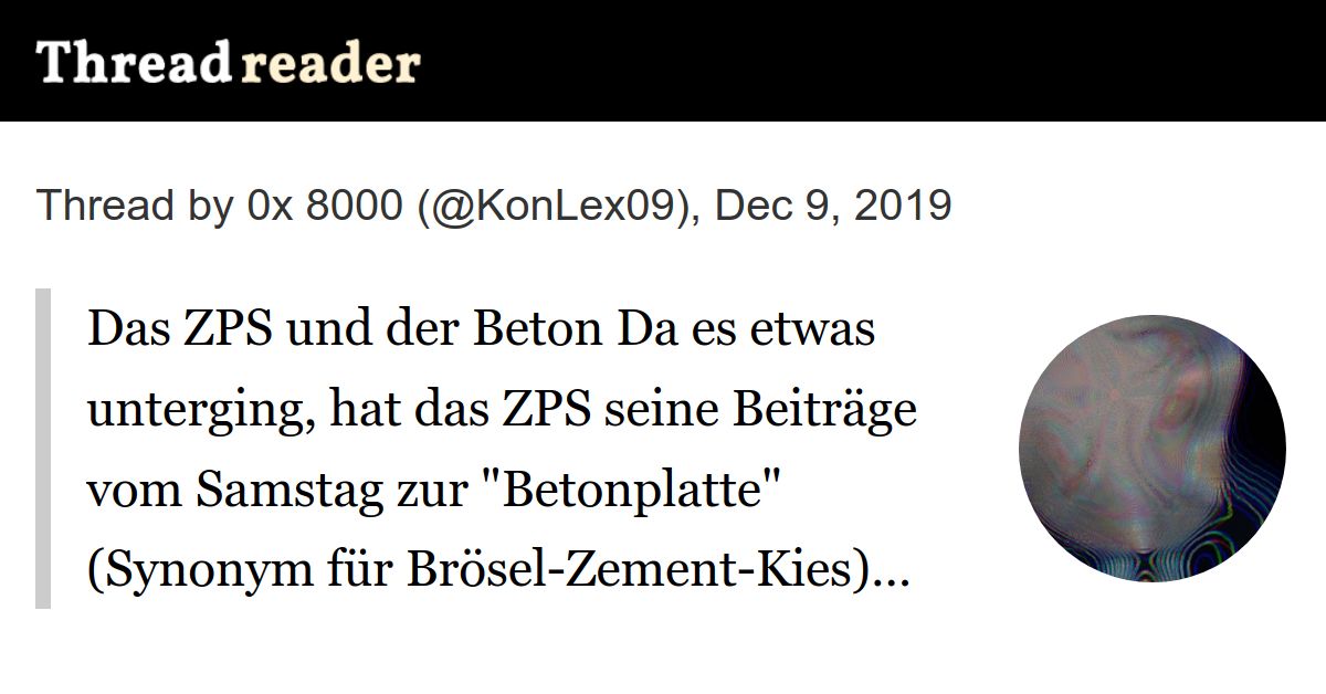 Thread by KonLex09 "Das ZPS und der Beton Da es etwas unterging, hat
