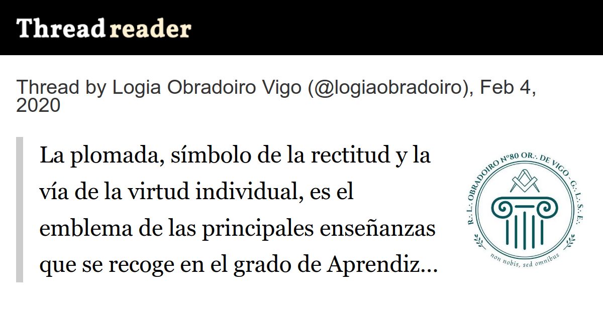 Thread by logiaobradoiro La plomada, símbolo de la rectitud y la vía