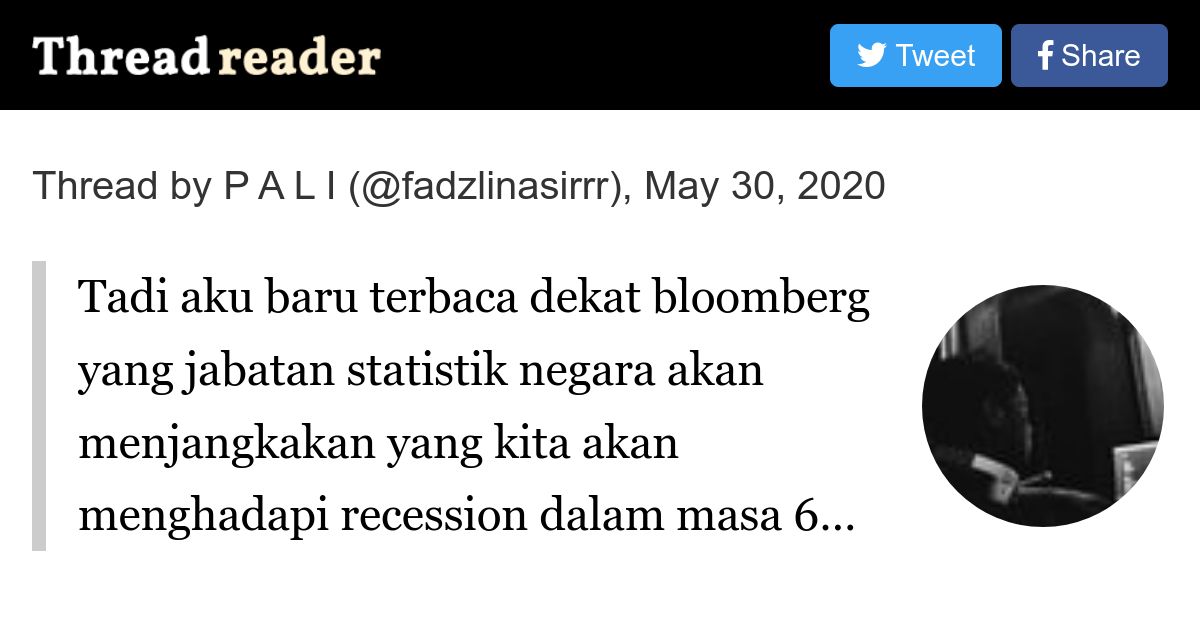 Thread by fadzlinasirrr Tadi aku baru terbaca dekat