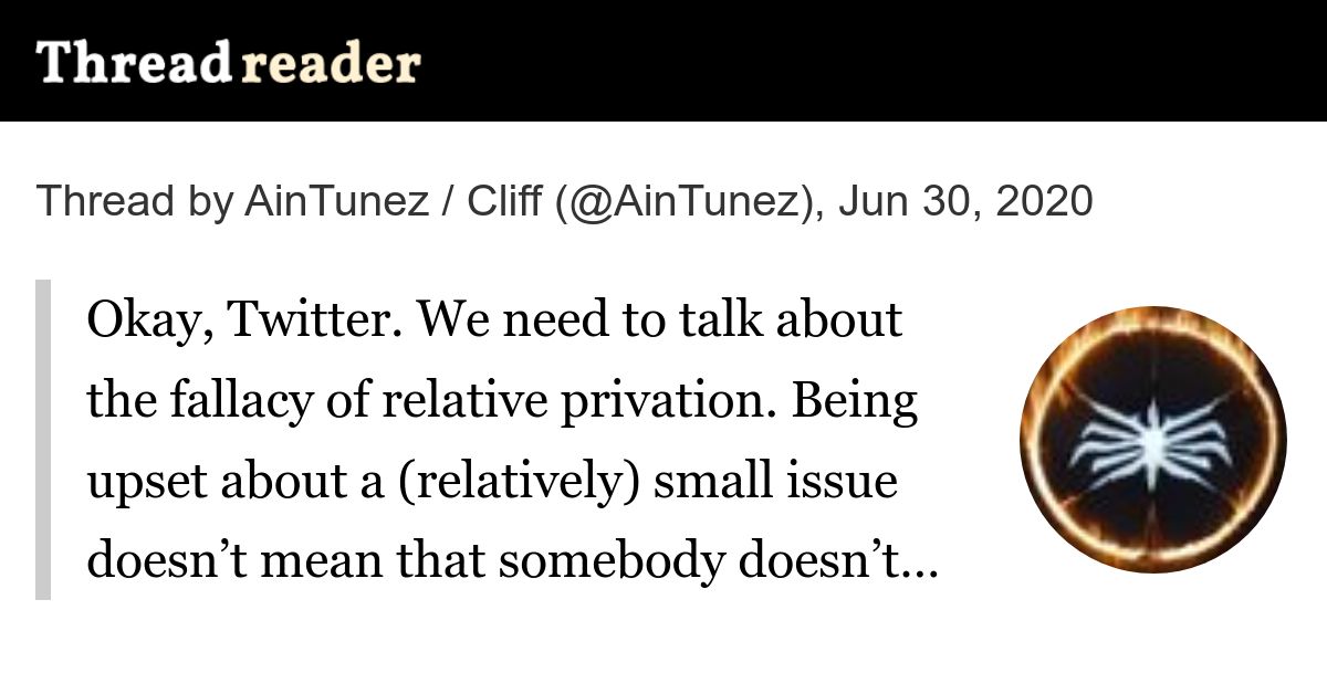 Thread by AinTunez Okay, Twitter. We need to talk about the fallacy