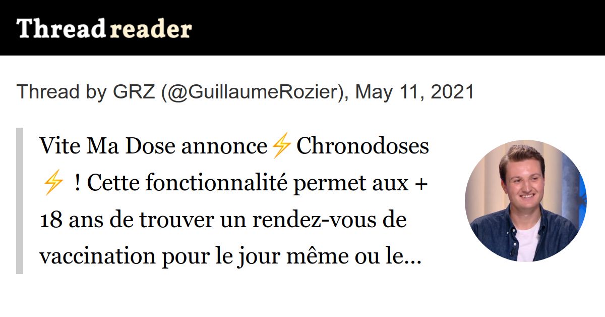 Thread by GuillaumeRozier on Thread Reader App Thread