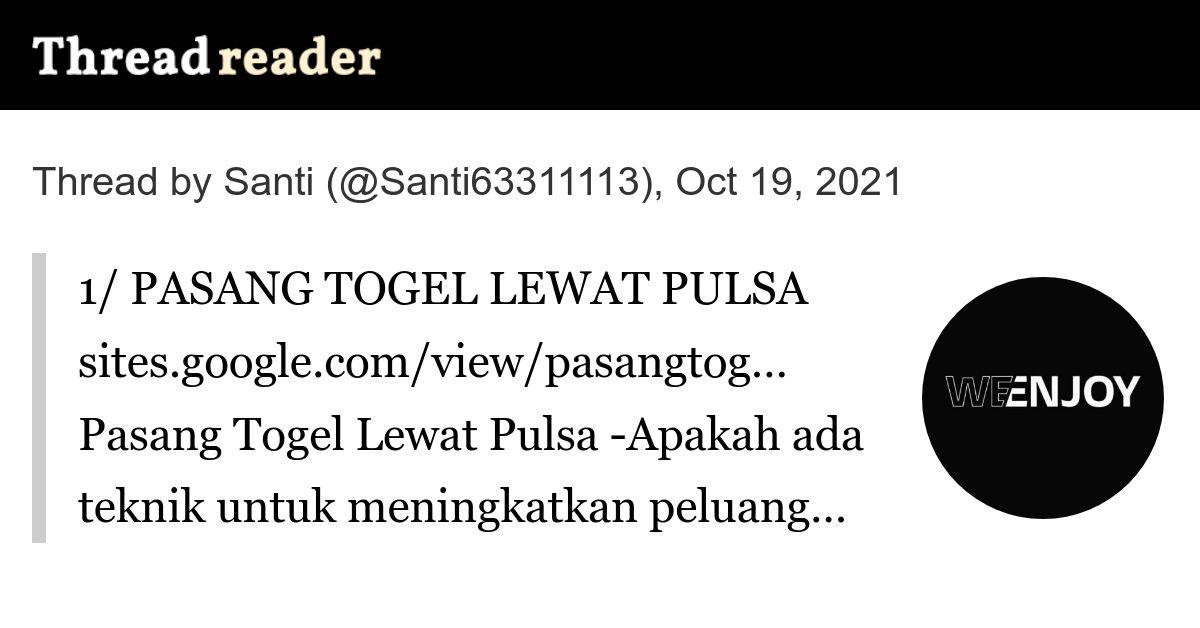 Thread by Santi63311113 on Thread Reader App Thread