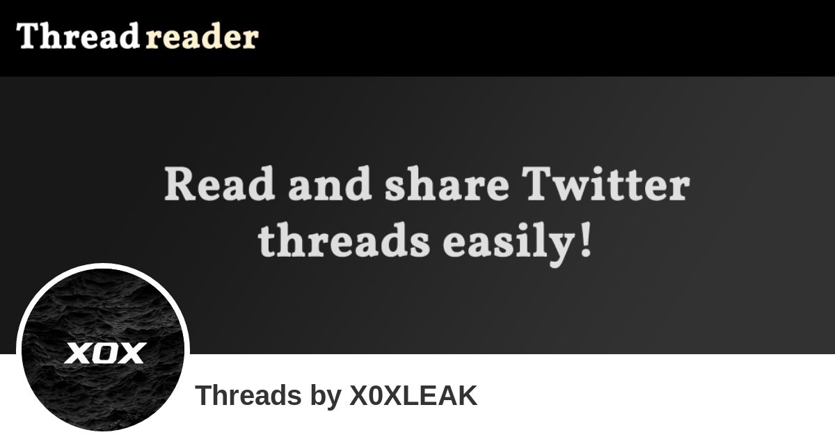 X0XLEAK's Threads – Thread Reader App