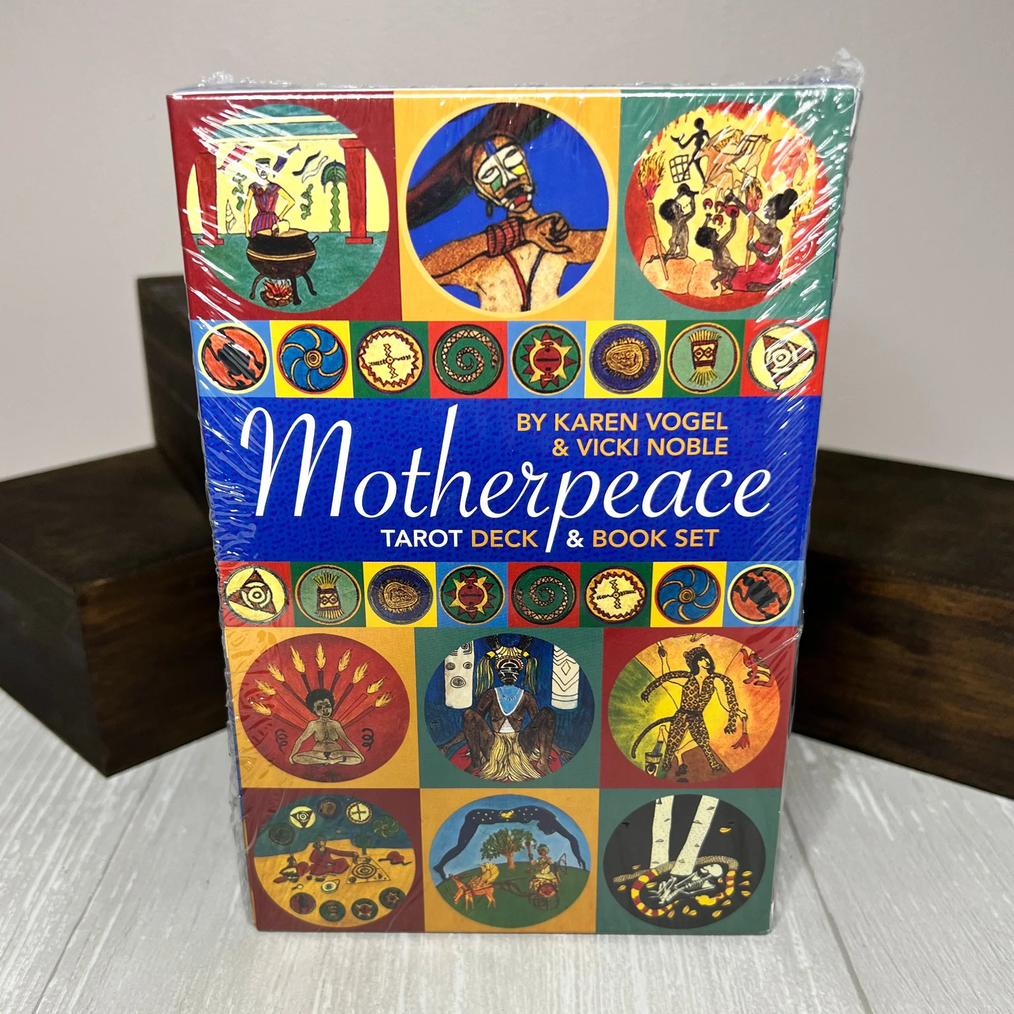 Mini Motherpeace Round Tarot Deck & Book Set Threads of Tarot