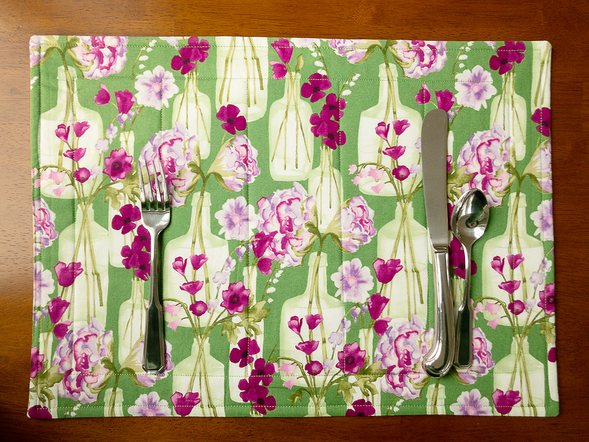 Magenta Flowers in Green Bottles and Pink Polka Dots Reversible Two