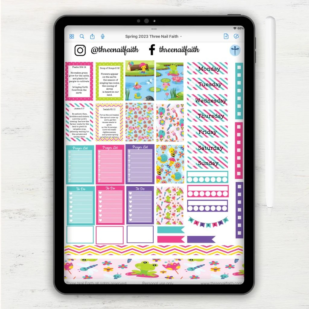 Three Nail Faith Digital Planners and Stickers For Christian Women