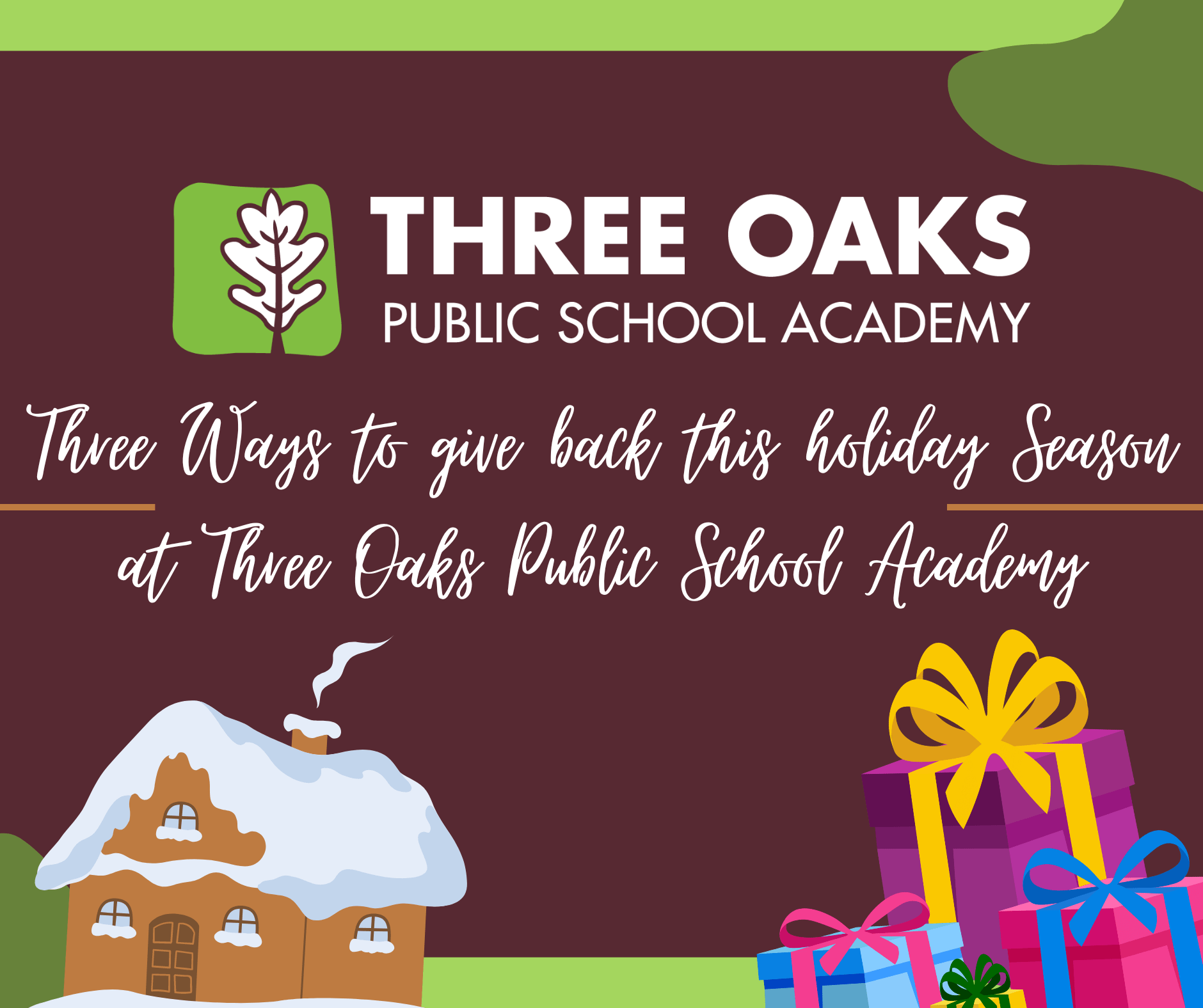 3 Ways to Give Back This Holiday Season at Three Oaks Public School