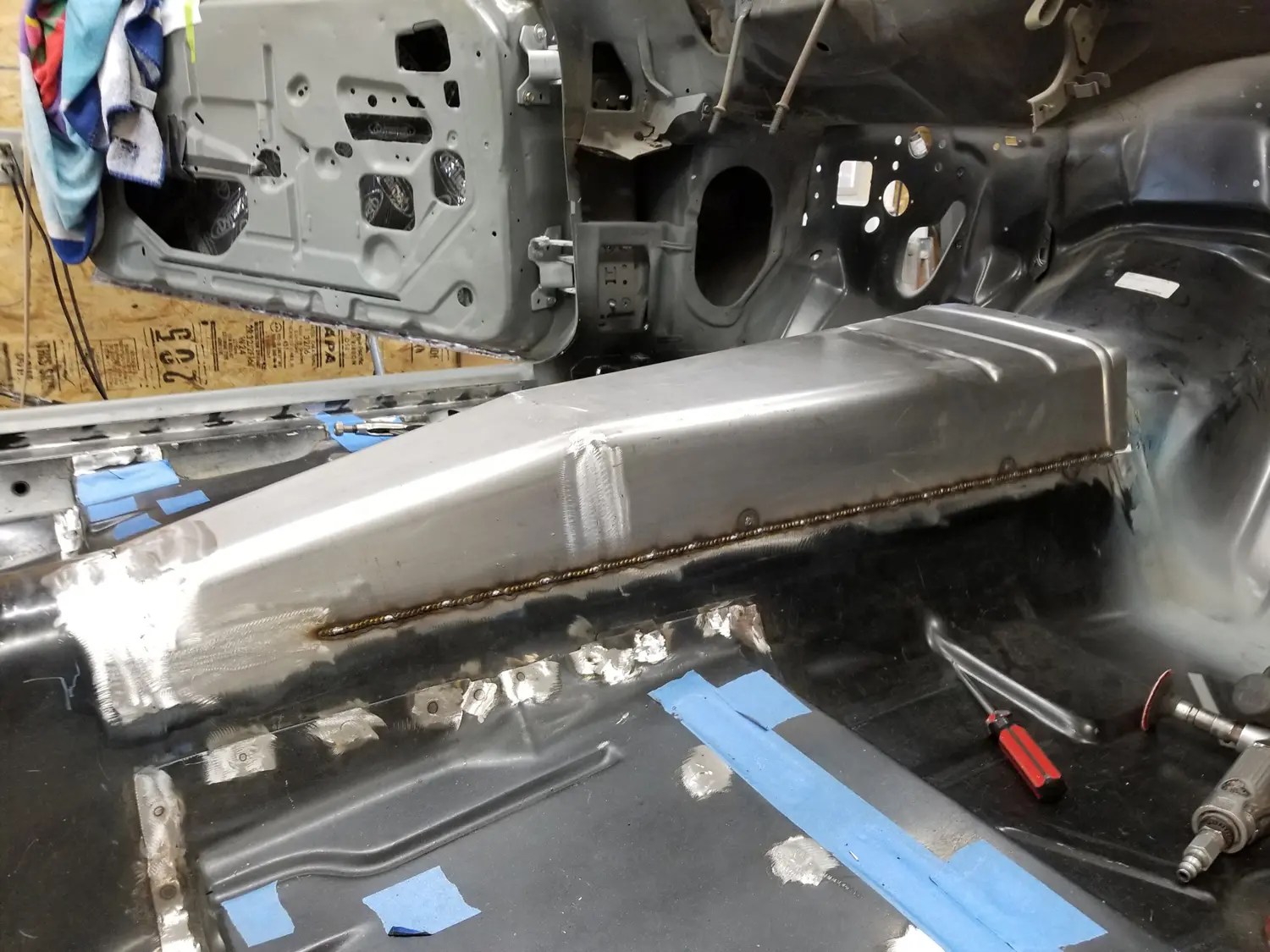 Bowler Transmission Tunnel T56 into '67'69 Chevy Camaro Three Pedals