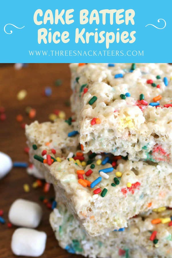 Cake Batter Rice Krispie Treats The Three Snackateers