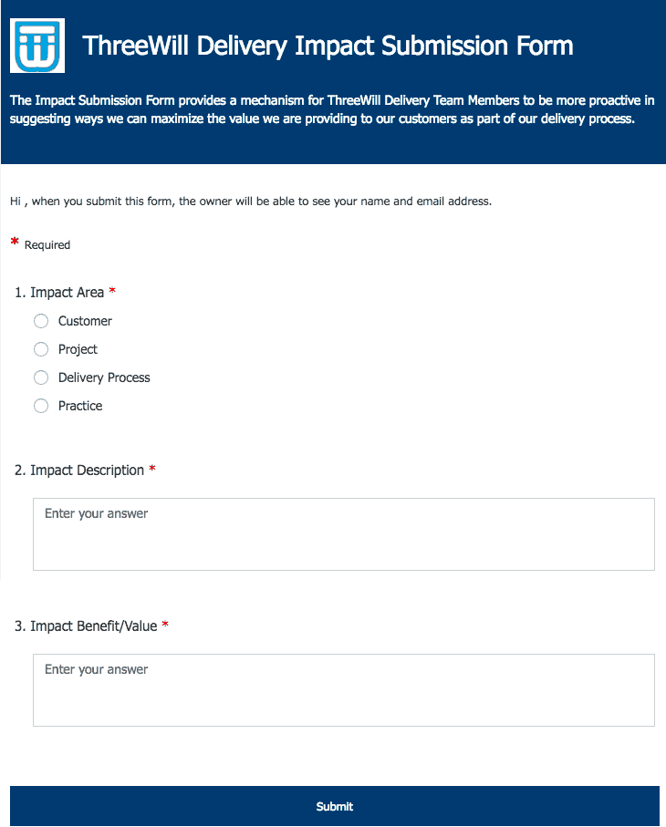 Create an Employee Suggestion Program using Microsoft 365 ThreeWill
