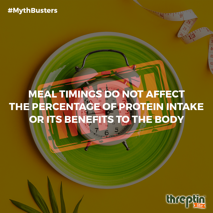 Meal timings do not affect the percentage of protein intake or its benefits to the body