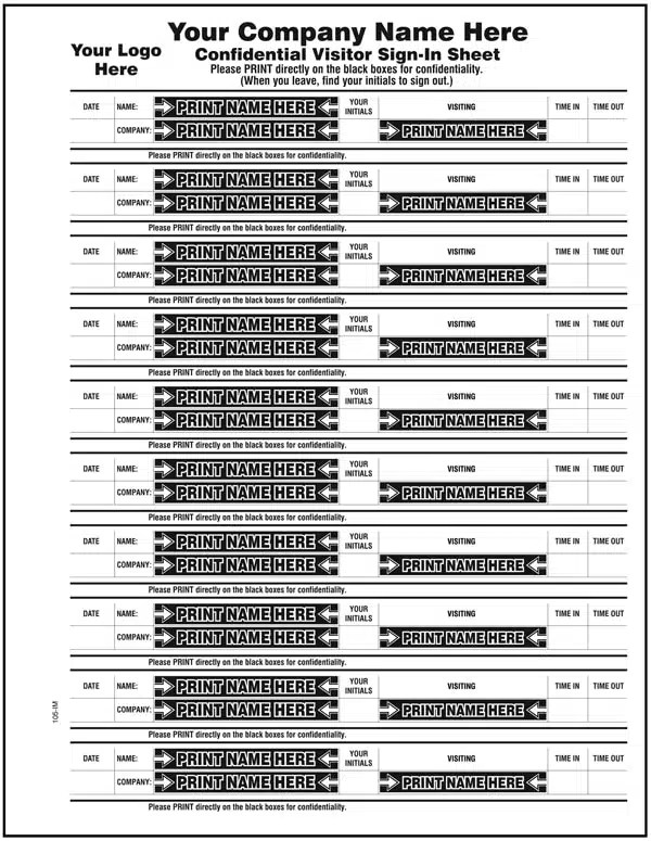 Visitor SignIn Sheets & Books Threshold Security