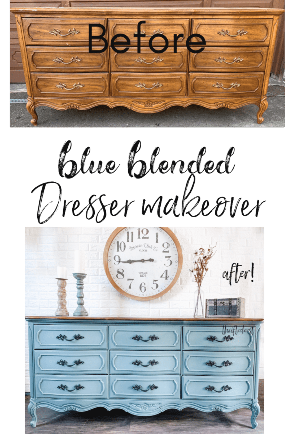 How to Blend Chalk Paint Like a Pro Dresser Makeover Thrifted Nest