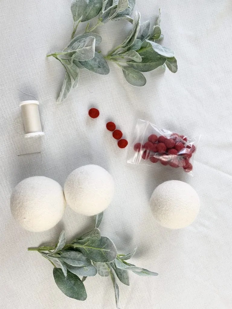 DIY Felt Ball Christmas Ornaments Thrifted Nest