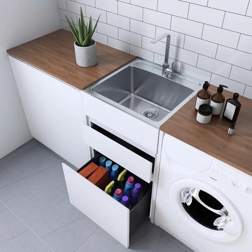 Everhard Nugleam 45L Drawer System Laundry Unit White Thrifty