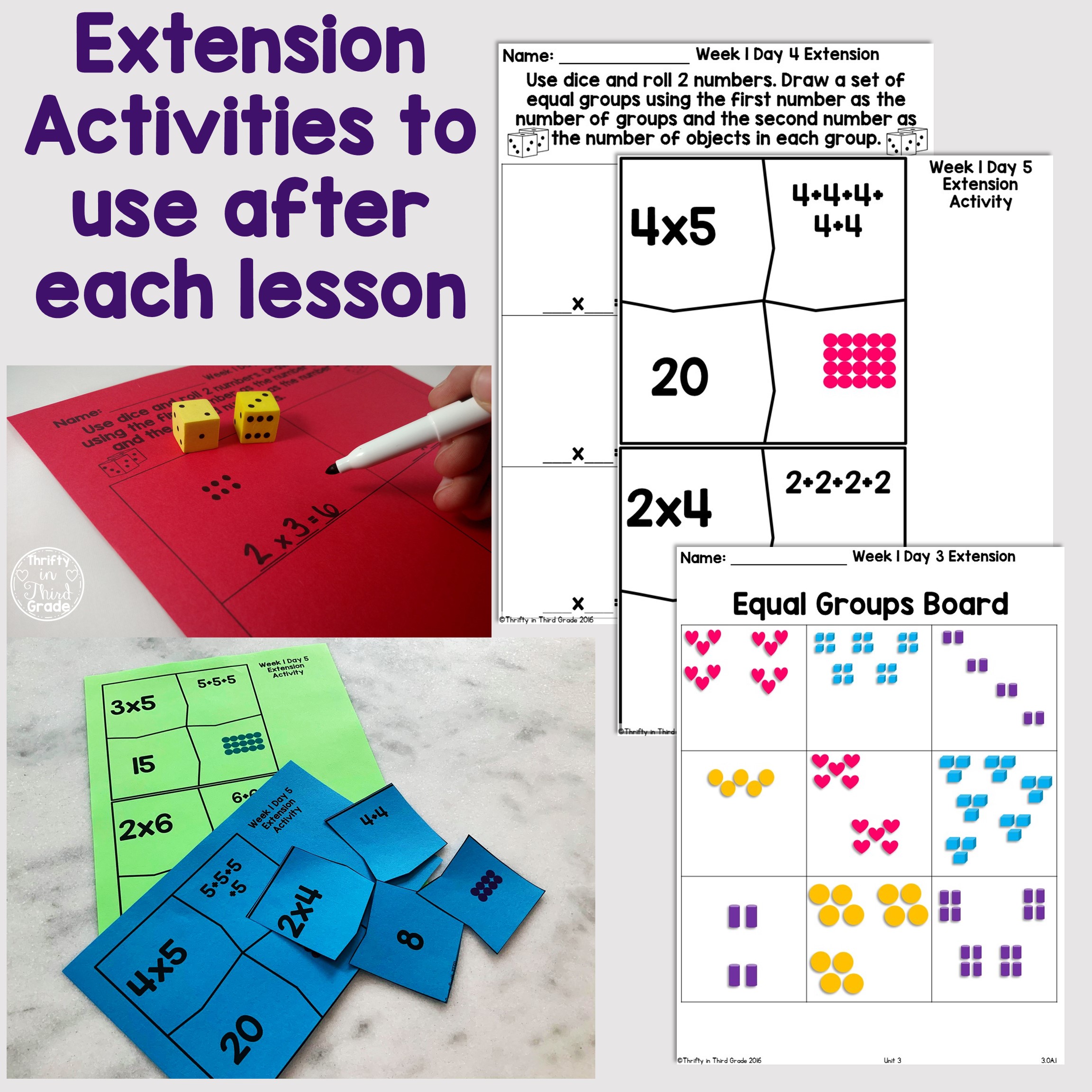 3rd Grade Guided Math Unit 3 Multiplication Basics Thrifty in Third