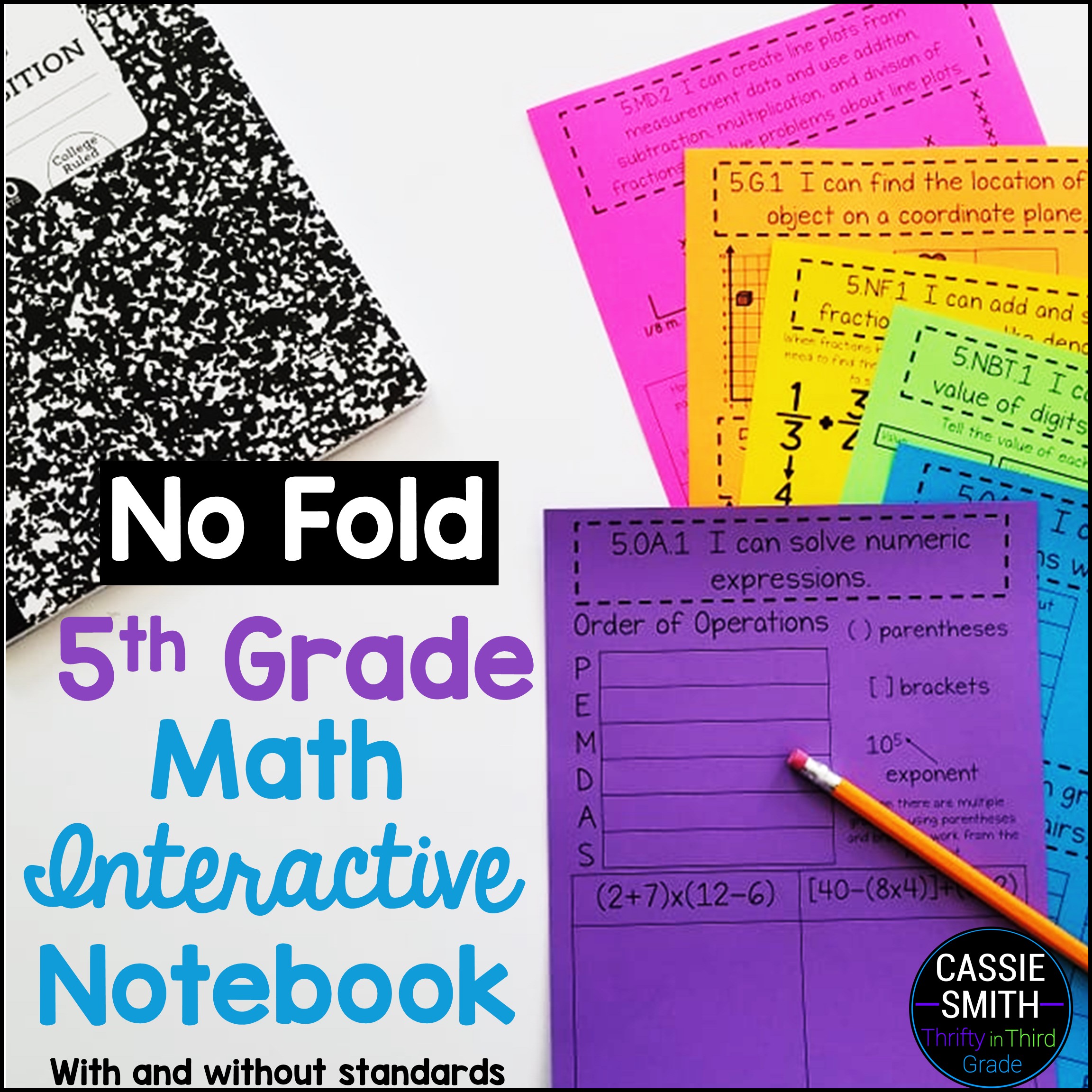 5th Grade Math Interactive Notebook Thrifty in Third Grade
