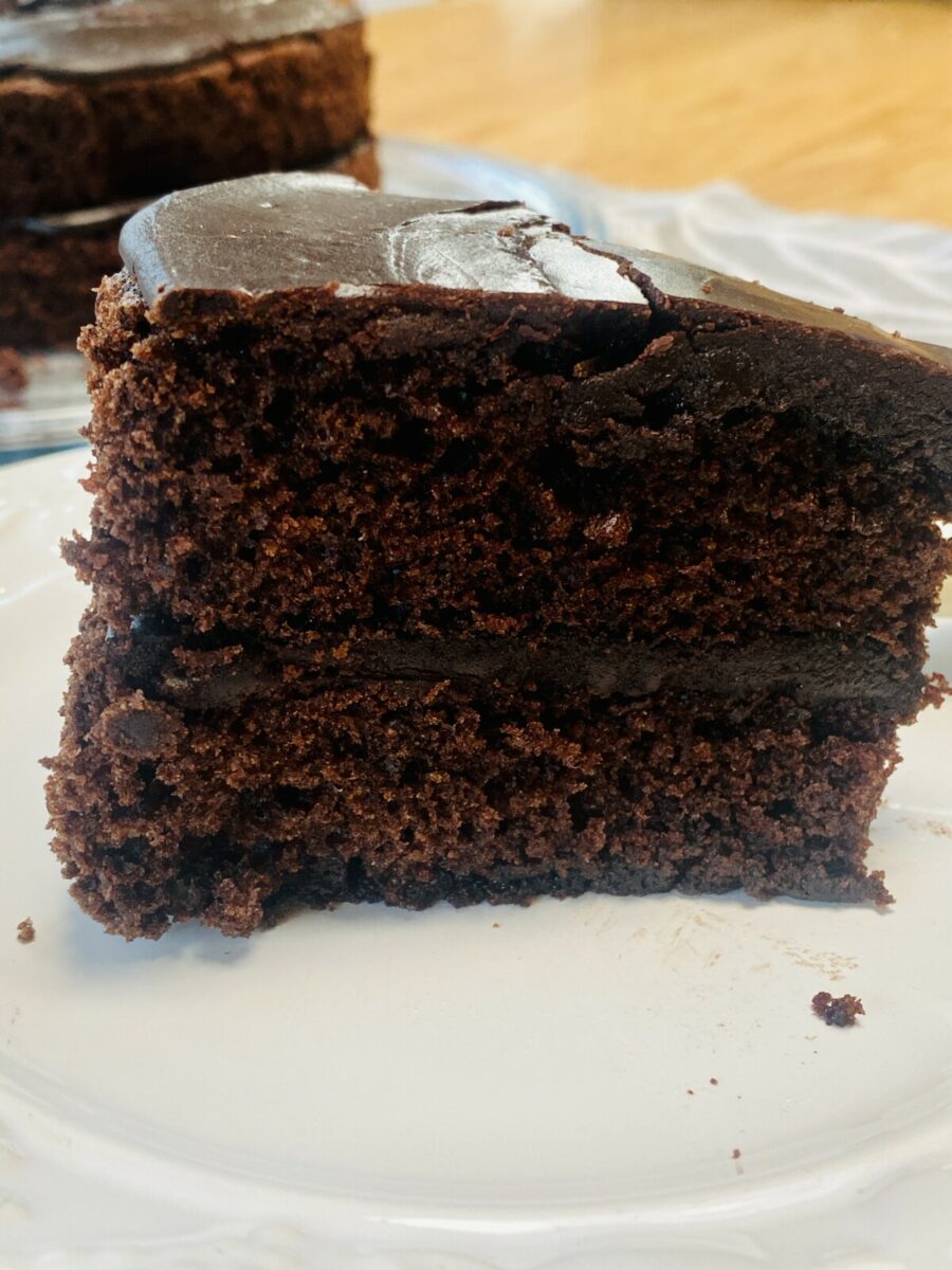 chocolate fudge cake slice Thrifty Lesley