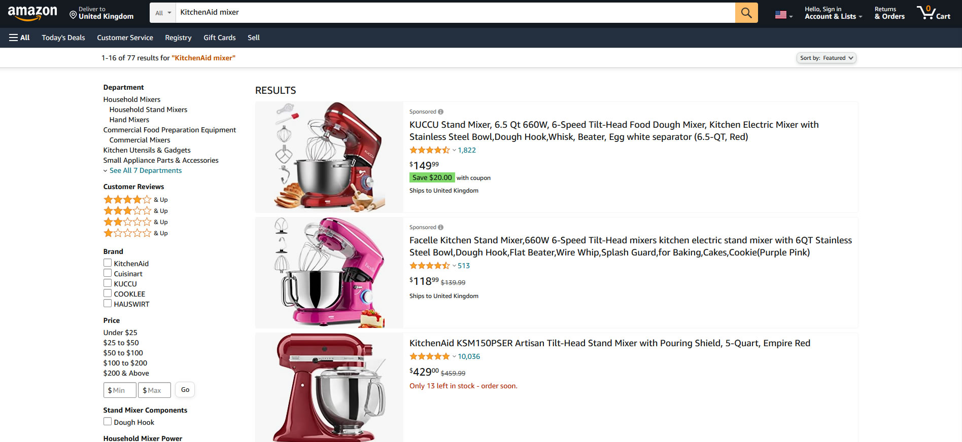 The Cheapest Places To Buy KitchenAid Mixers Online Thrifty Two