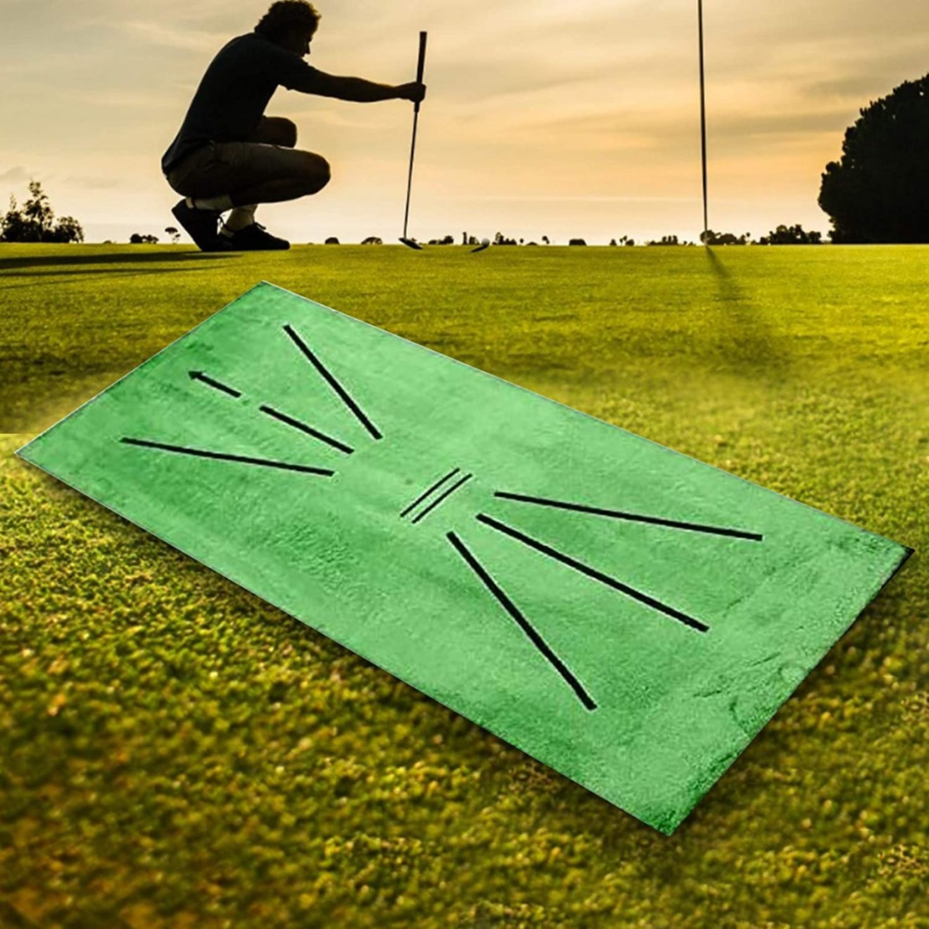 Golf Training Mat for Swing Detection Batting Thrill Golf