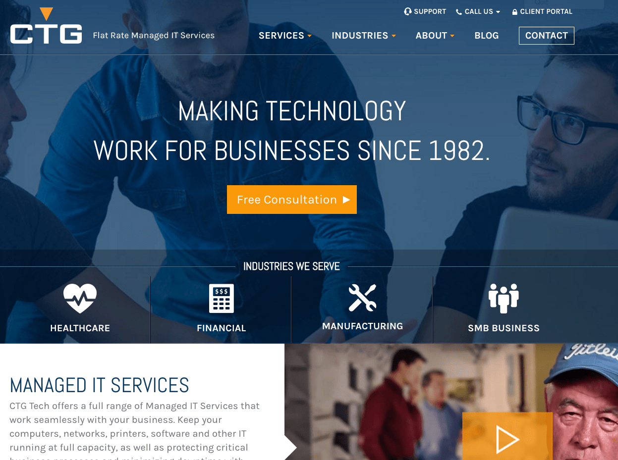 Corporate Technology Group IT Company Web Design Thrive