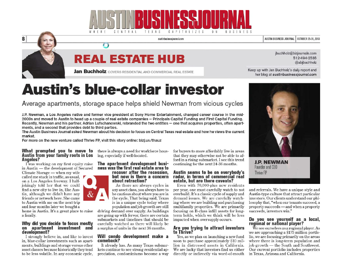 Austin's BlueCollar Investor Thrive Real Estate Investment