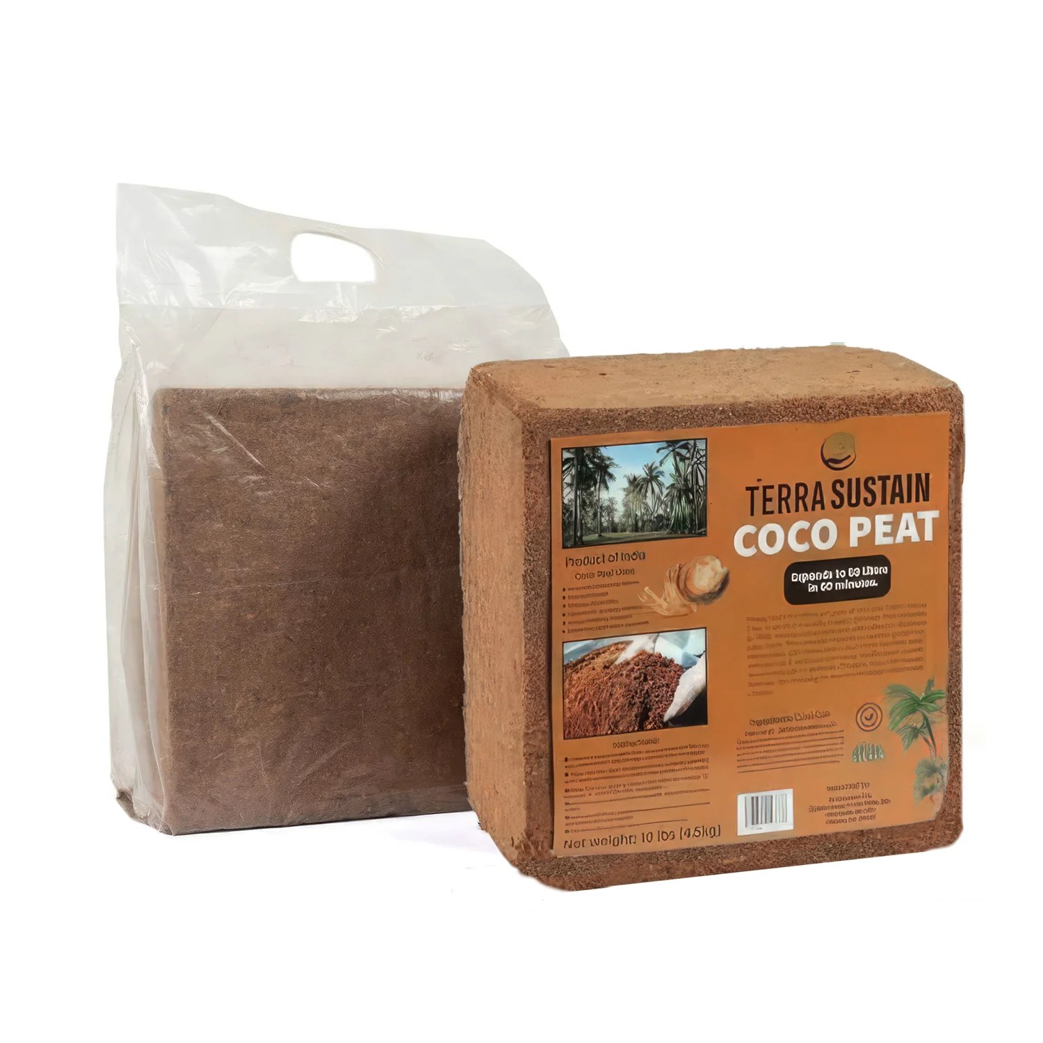 Coco Coir Brick Coconut Fiber Coco Peat for Plants (10 lbs