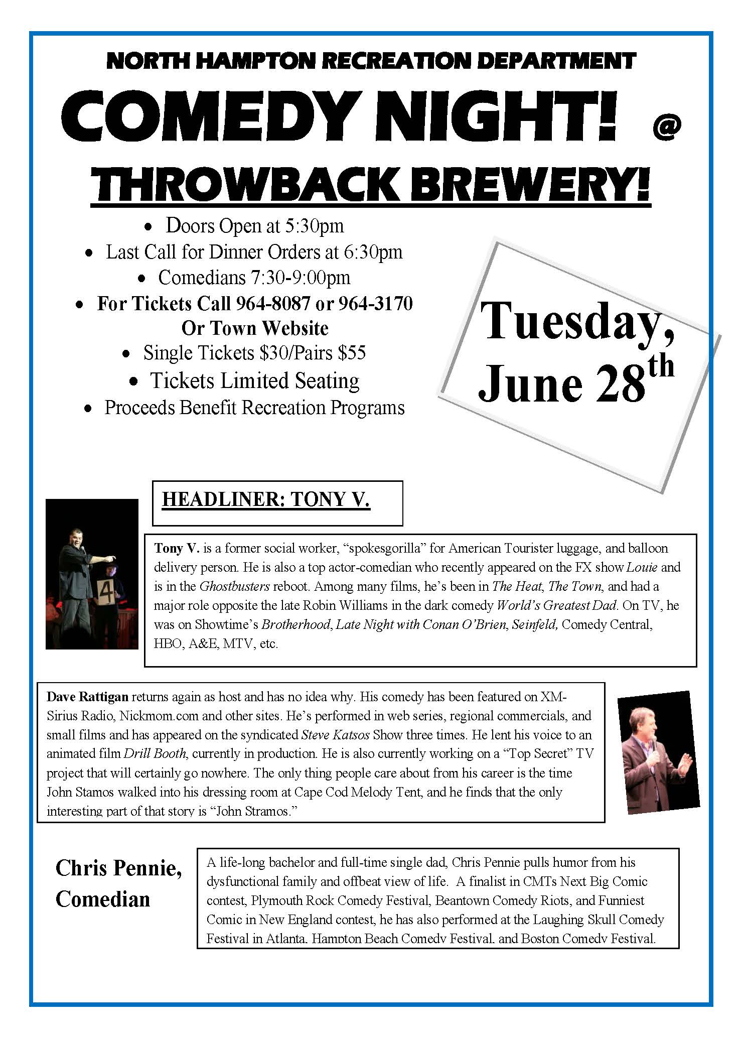 Comedy Night Throwback Tuesday, June 28th Throwback Brewery