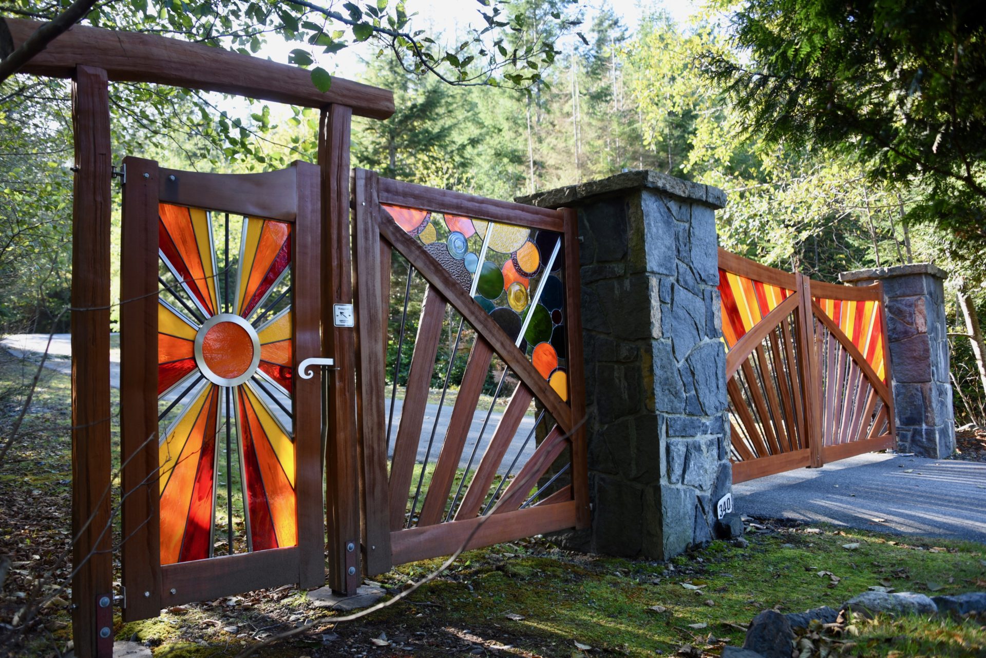 Stained Glass Gate Project Thuja Wood Art Reclaimed Cedar Furniture