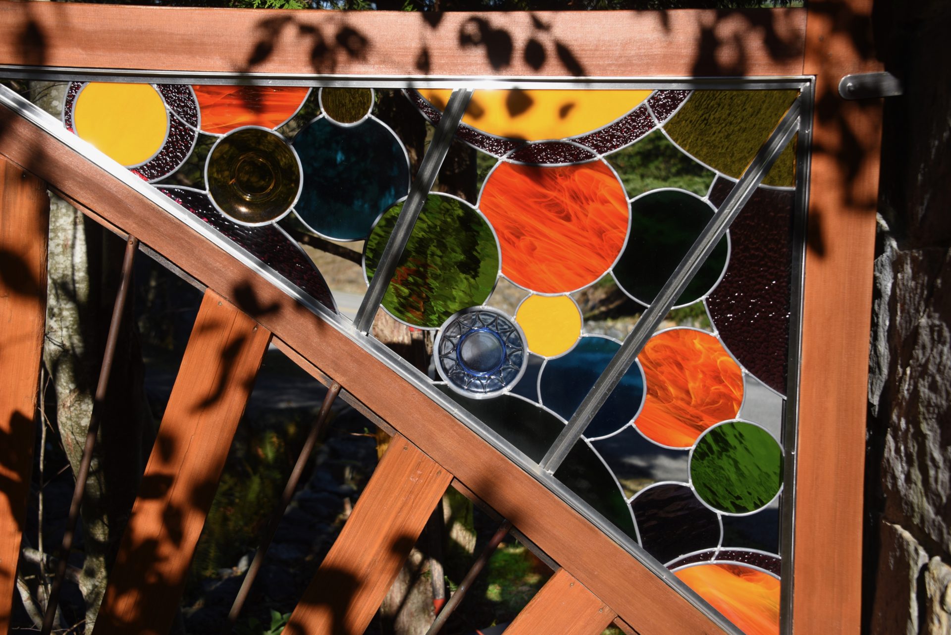 Stained Glass Gate Project Thuja Wood Art Reclaimed Cedar Furniture