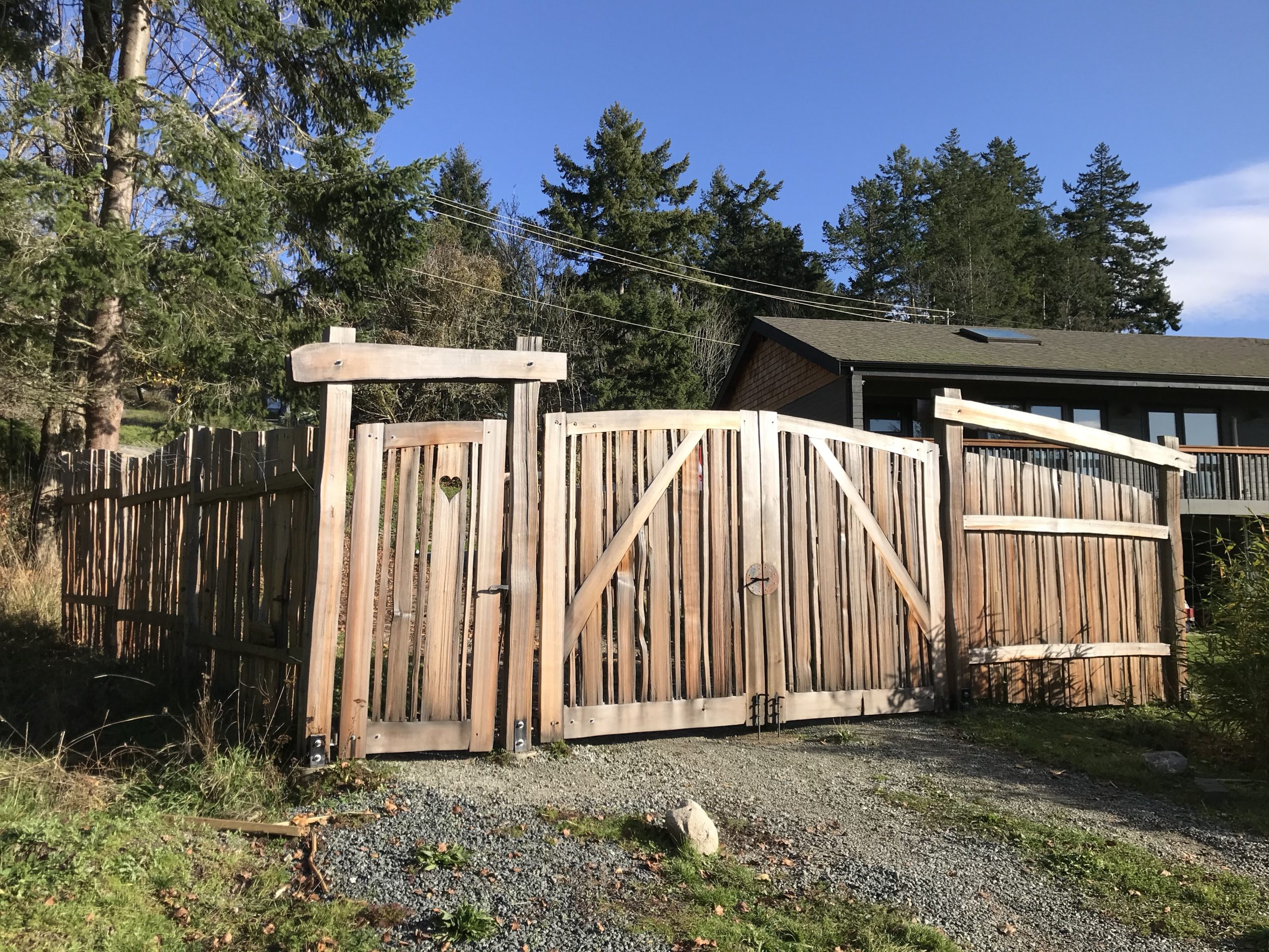 Cedar Driveway and Pedestrian Gates Thuja Wood Art Reclaimed Cedar