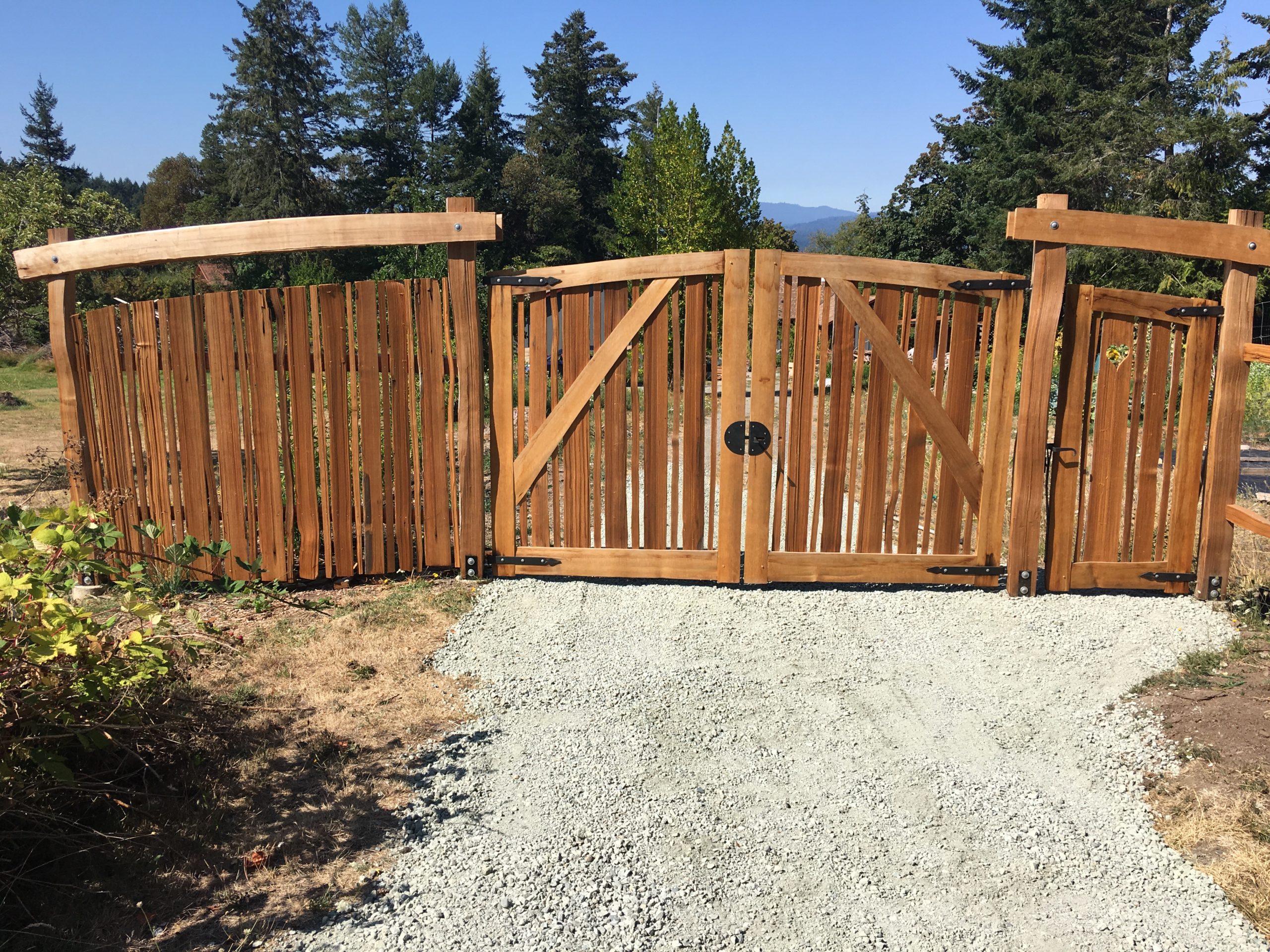 Cedar Driveway and Pedestrian Gates Thuja Wood Art Reclaimed Cedar